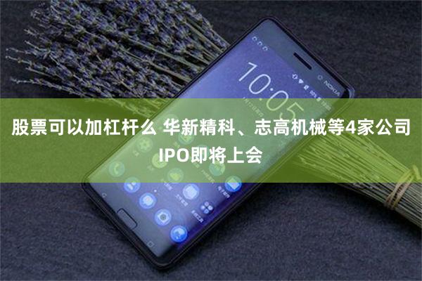 股票可以加杠杆么 华新精科、志高机械等4家公司IPO即将上会
