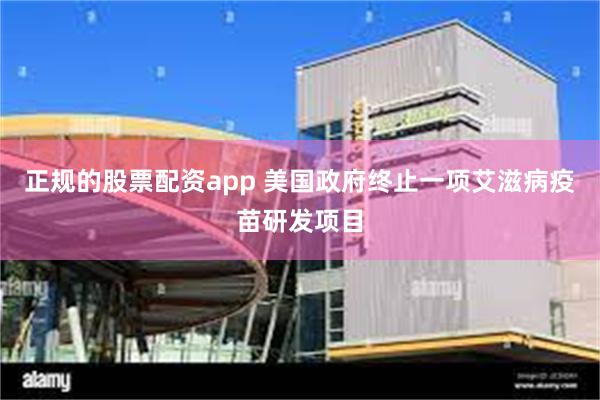 正规的股票配资app 美国政府终止一项艾滋病疫苗研发项目